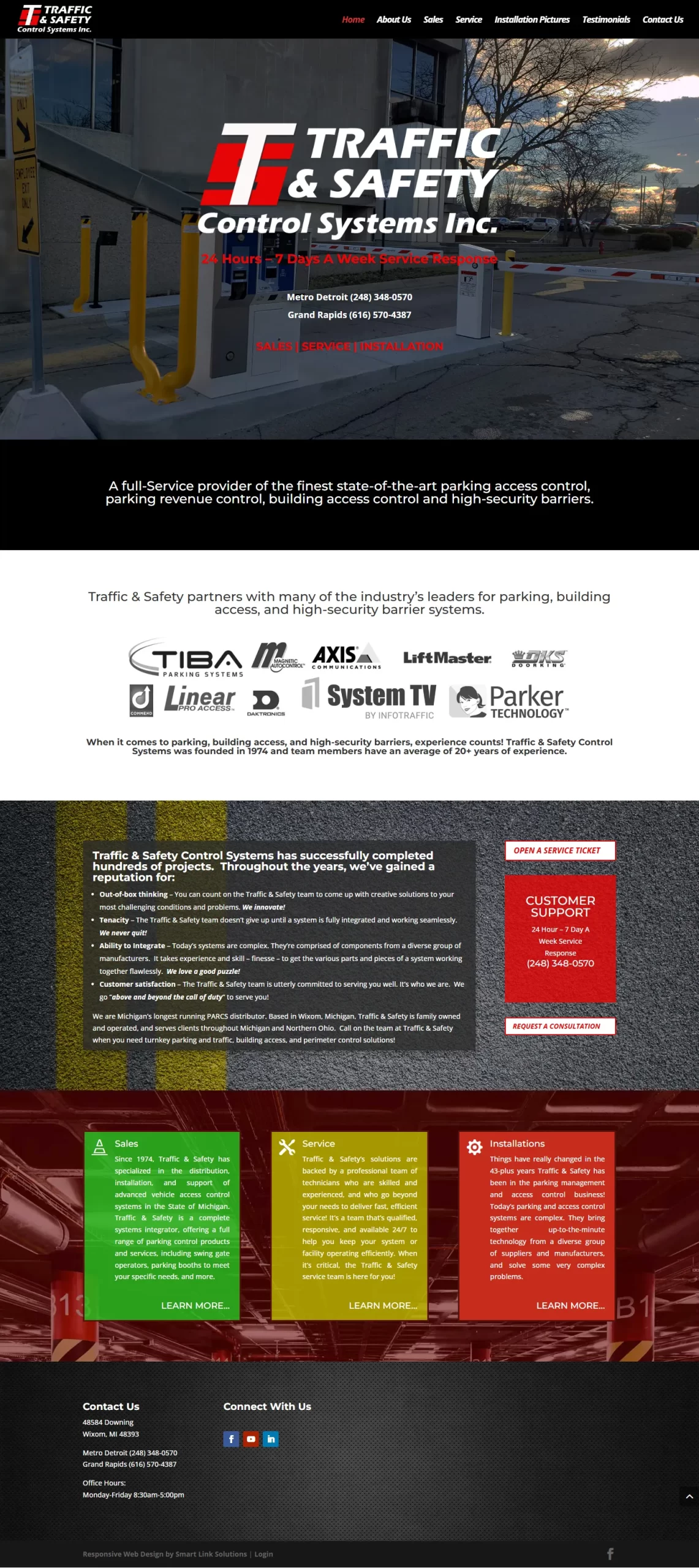 Traffic and Safety Homepage Screenshot