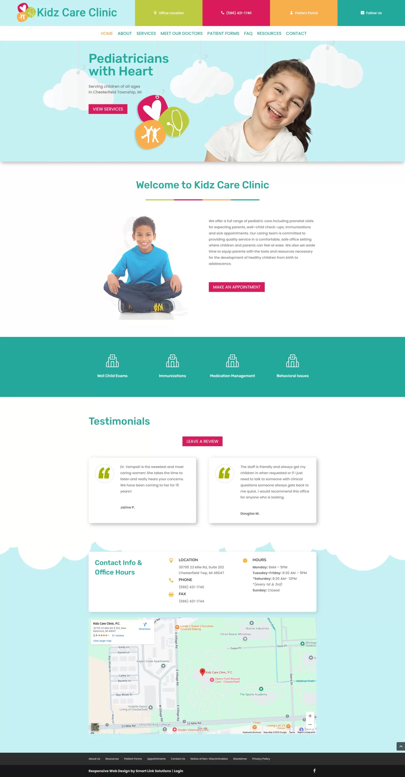 Kids Care Clinic Homeapge