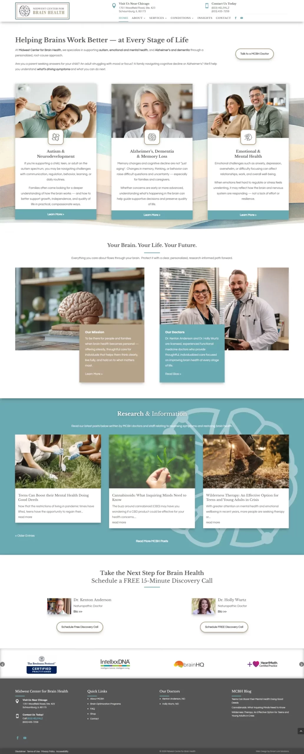 Midwest Center for Brain Health HP Screenshot 1080x2679
