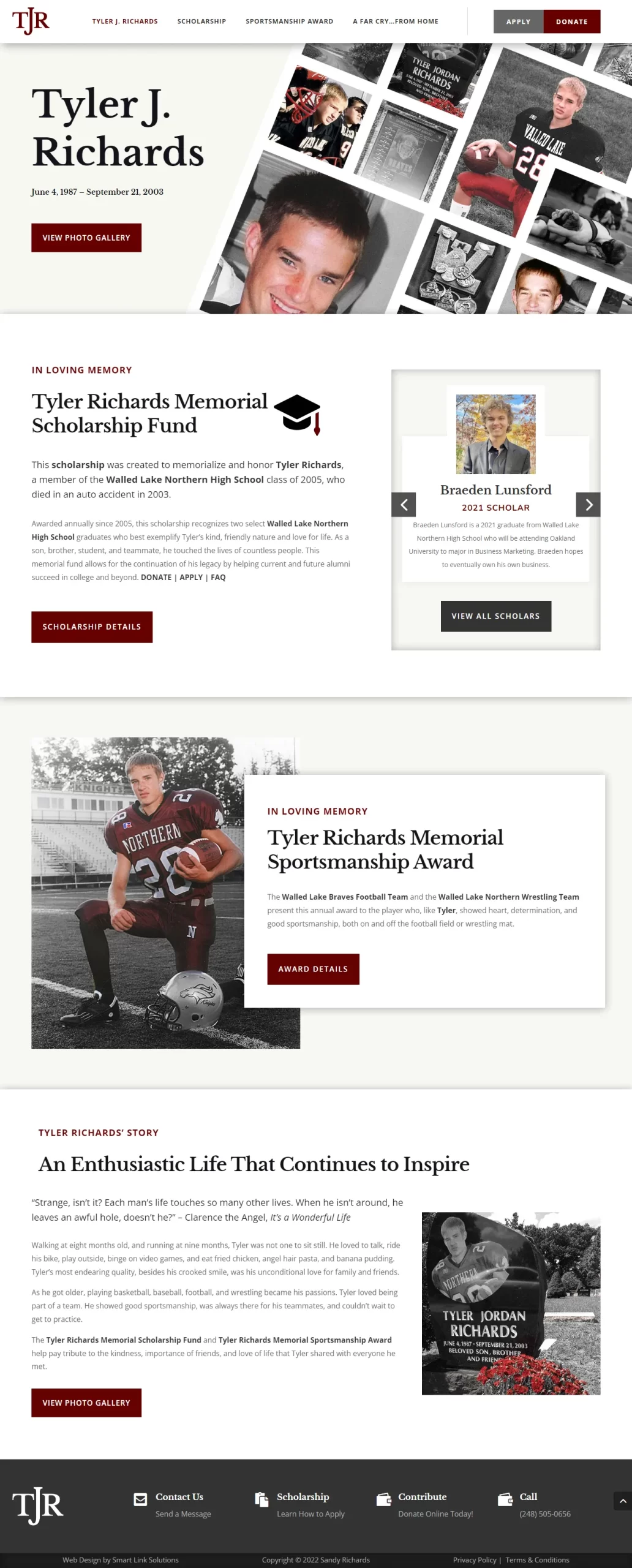 tyler richards homepage screenshot