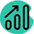 green increasing graph icon