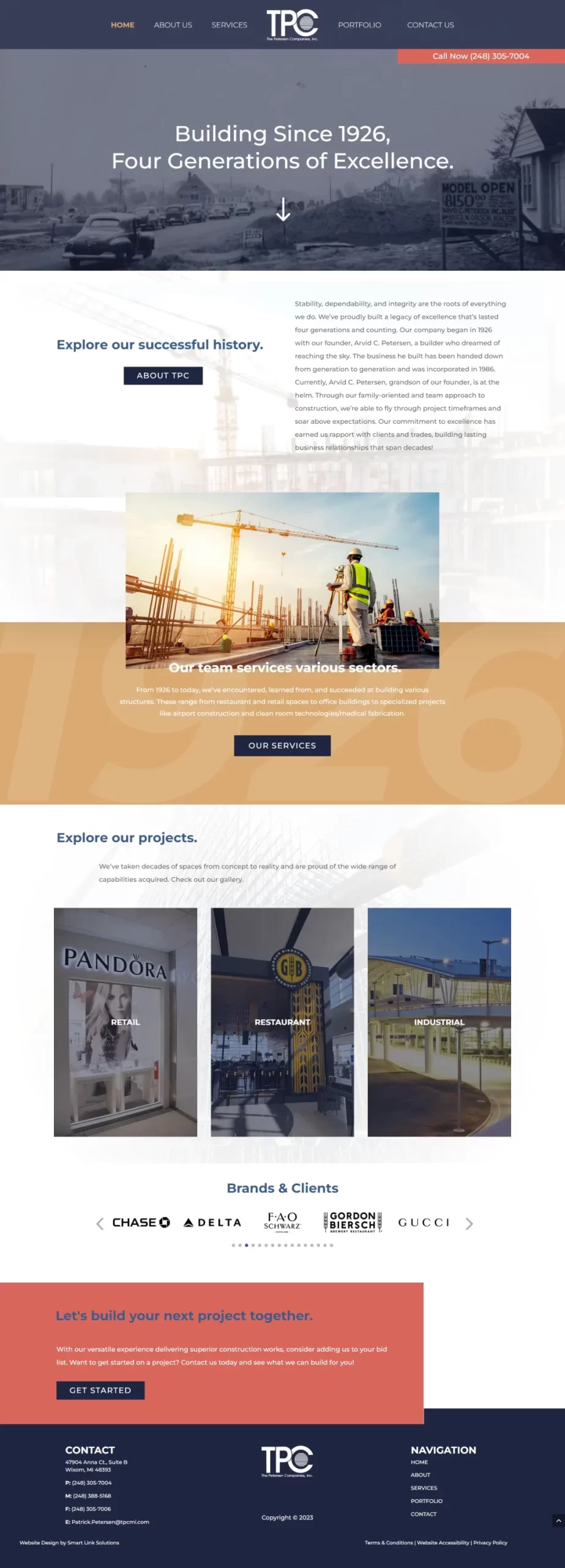 The Peterson Companies Homepage Screenshot 