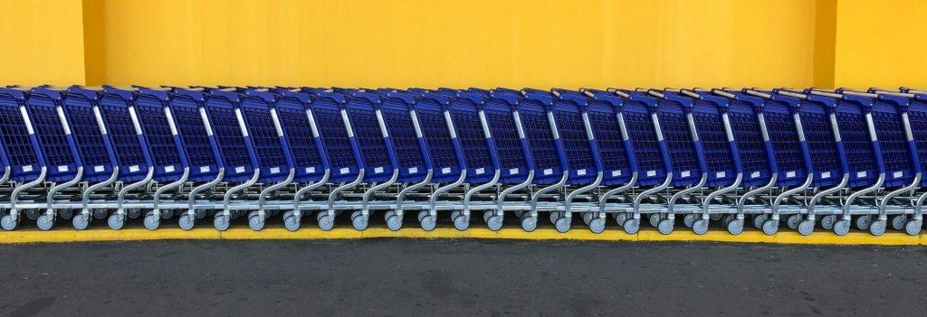 carts in a line