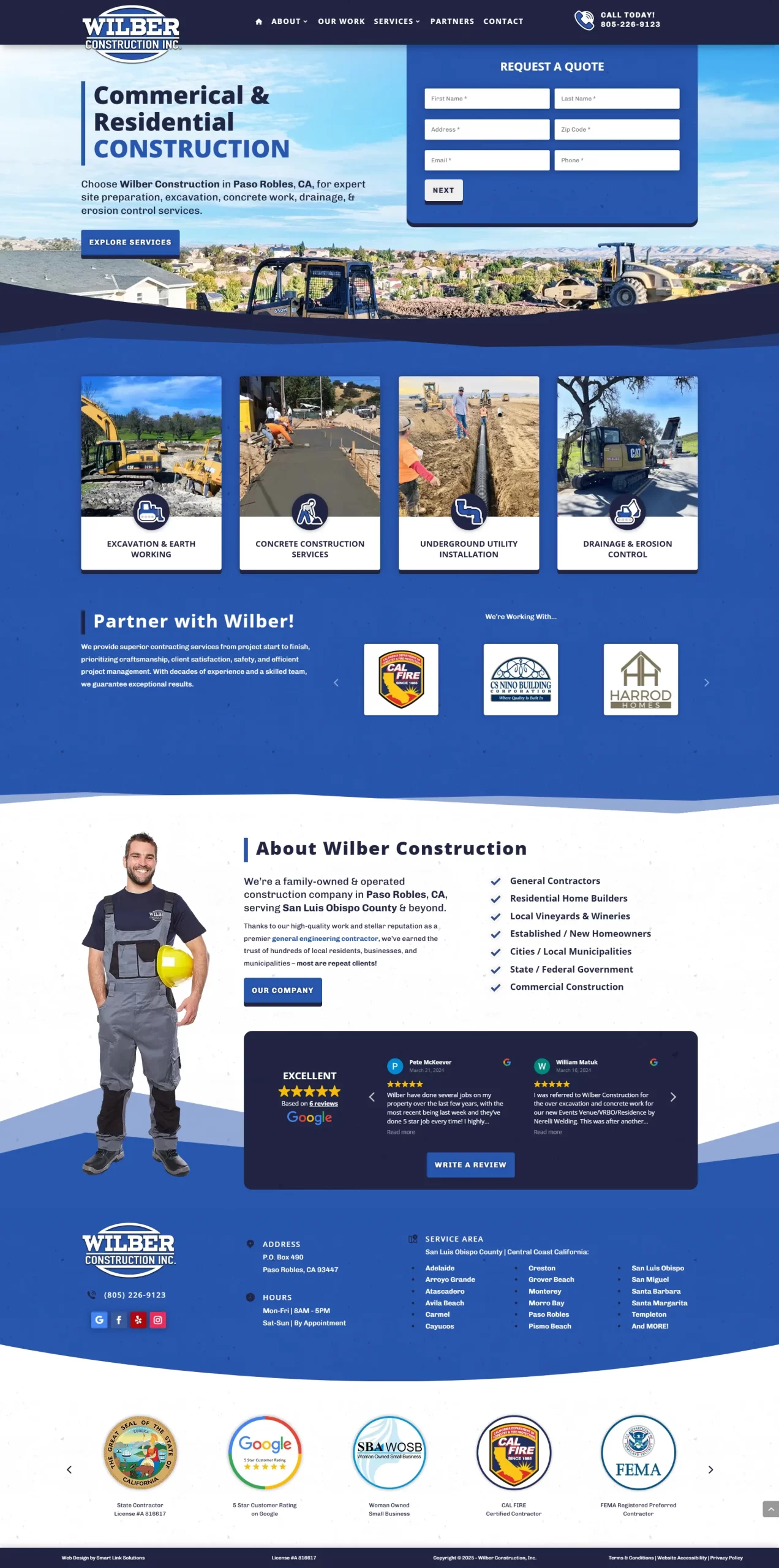 Wilber Construction Homepage