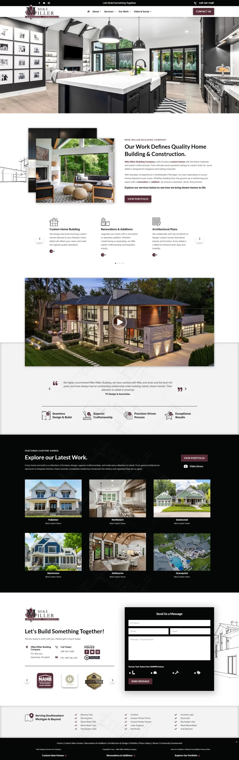 Mike Miller Building Company Homepage Screenshot