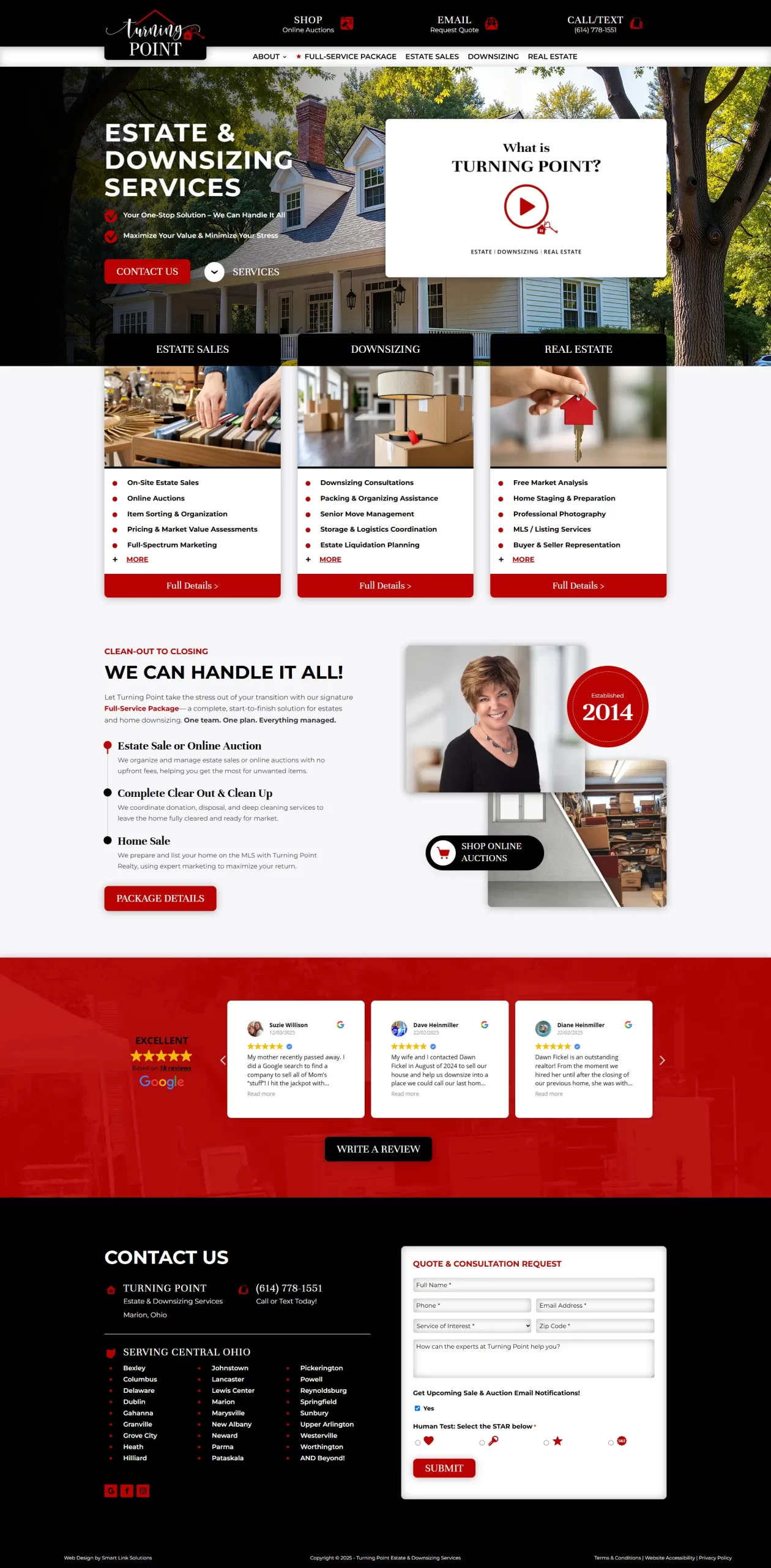 Turning Point Estate and Downsizing Services Homepage Screenshot Full Page scaled