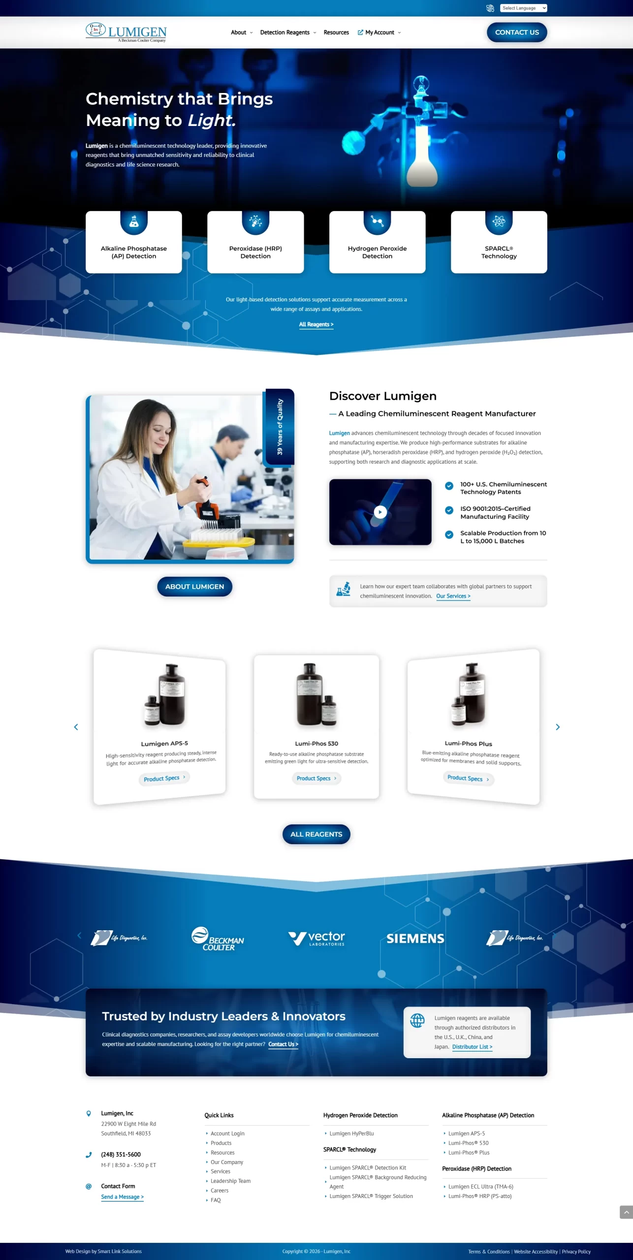 Lumigen Website Screenshot